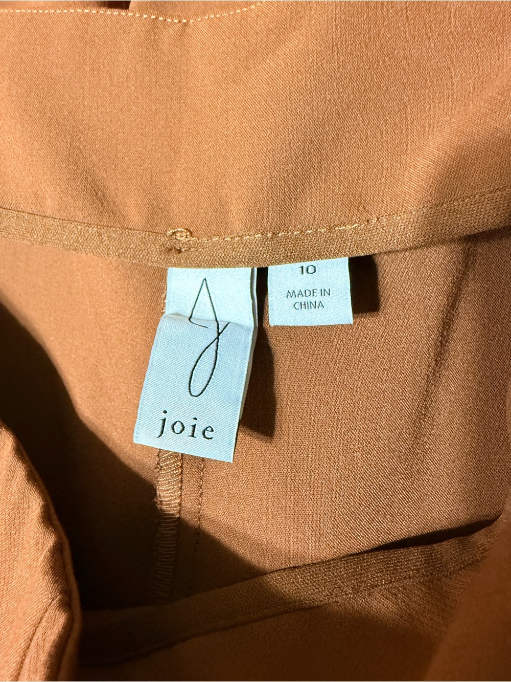 Joie Rust-Brown Wide-Leg Cropped Trousers - Picture 7 of 8